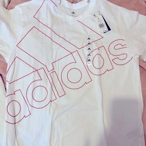 Adidas Women Cotton Big-logo T-Shirt
